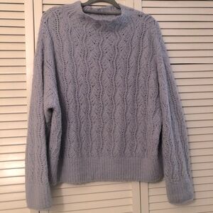 Maeve Alpaca Wool Blend Anthropologie Open Knit Mock Neck Sweater Size S